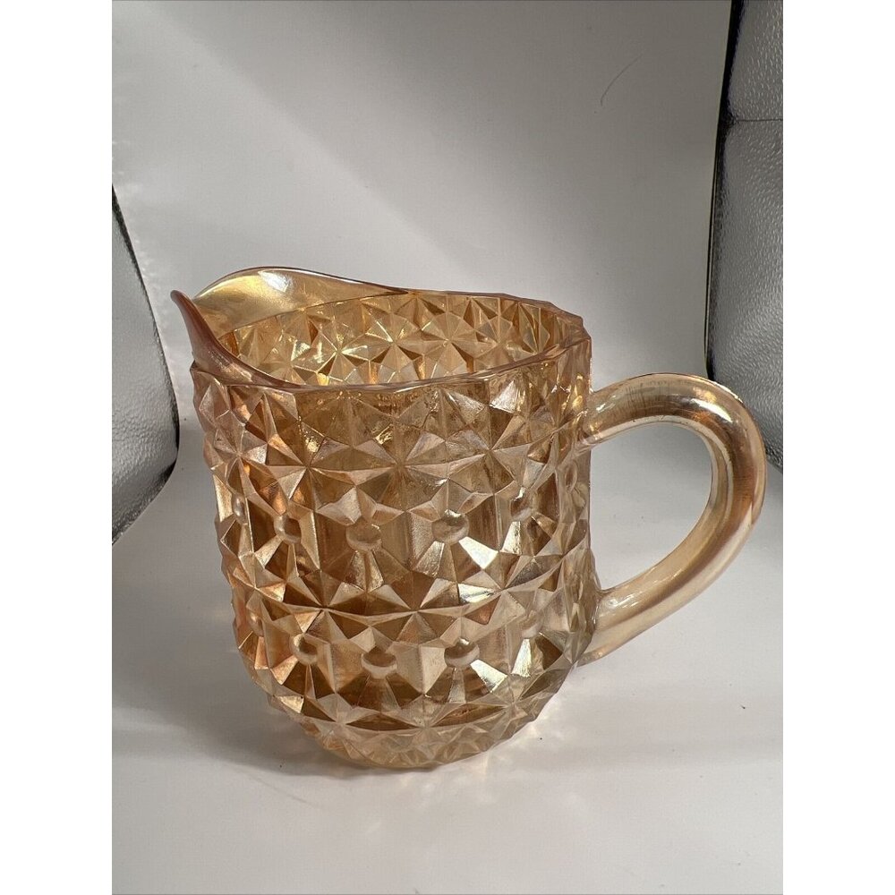 Jeannette Glass Co. Holiday Buttons & Bows Marigold Milk Pitcher 16oz Perfect